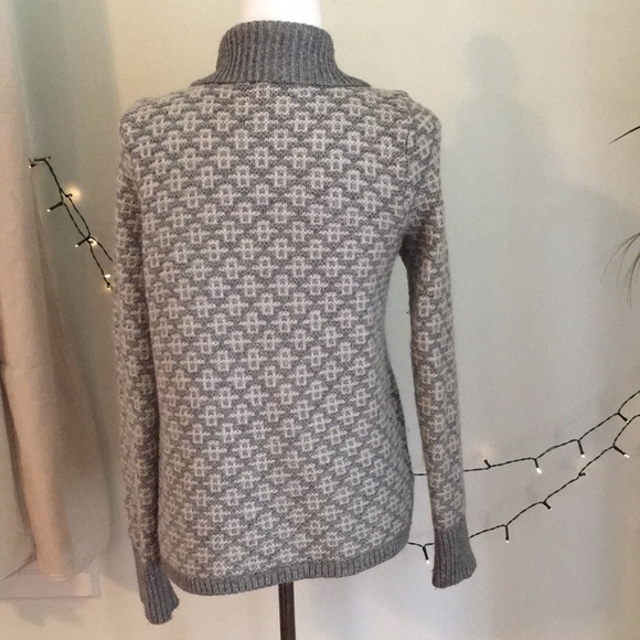 LOFT Gray White Open Draper Cardigan Sweater - Picture 4 of 8